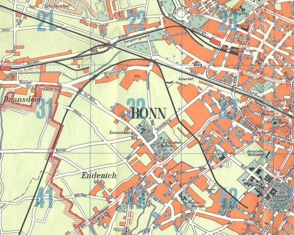 Stadtplanausschnitt 1951